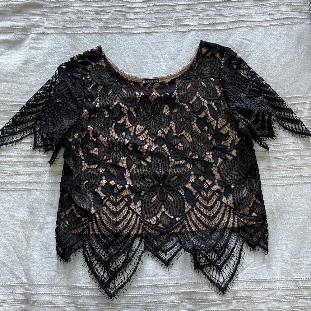 Black lace Express size small blouse.